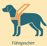 Illustration eines Assistenzhundes mit Führgeschirr - copyright:Stadt Pforzheim