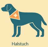 Illustration eines Assistenzhundes mit Halstuch - copyright:Stadt Pforzheim
